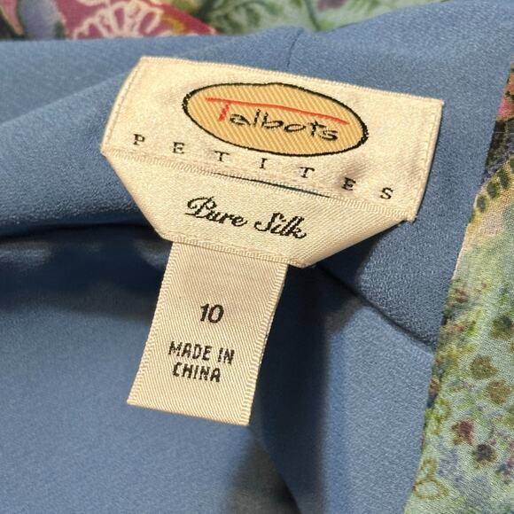 Vintage Talbots Pure Silk Midi Dress Sz 10P Boho Floral Paisley Summer Sundress - Picture 3 of 9